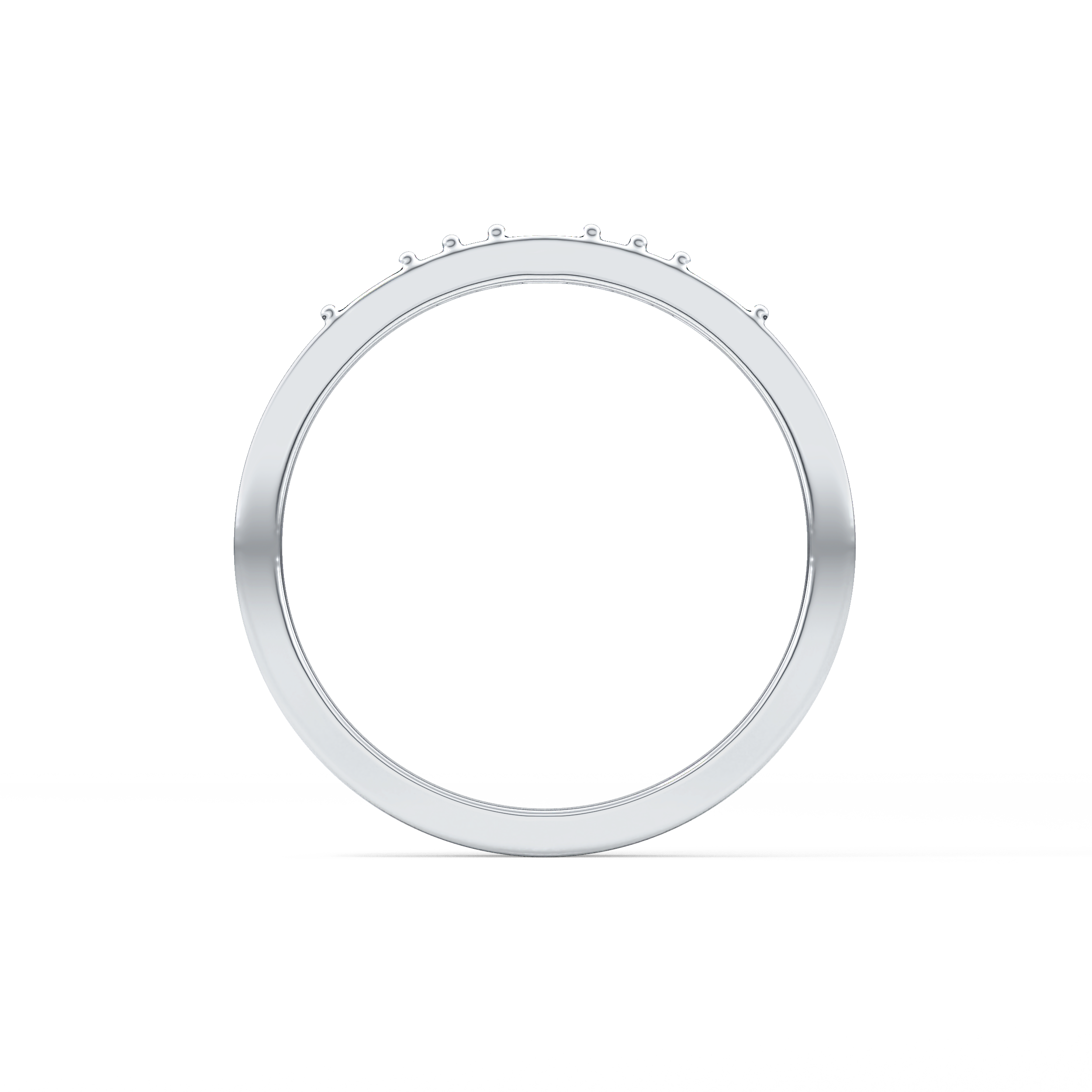 Alternate Setting Wedding Band with 0.31 TCW Round and Baguette Cut Moissanite – Yellow, White, or Rose Gold
