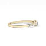 Multi Stones Wedding Band with 0.3 TCW Round and Emerald Cut Moissanite – Yellow, White, or Rose Gold