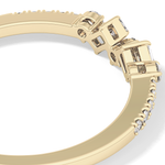 Multi Stones Wedding Band with 0.3 TCW Round and Emerald Cut Moissanite – Yellow, White, or Rose Gold