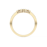 Multi Stones Wedding Band with 0.3 TCW Round and Emerald Cut Moissanite – Yellow, White, or Rose Gold
