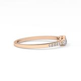 Multi Stones Wedding Band with 0.3 TCW Round and Emerald Cut Moissanite – Yellow, White, or Rose Gold