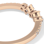 Multi Stones Wedding Band with 0.3 TCW Round and Emerald Cut Moissanite – Yellow, White, or Rose Gold