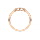Multi Stones Wedding Band with 0.3 TCW Round and Emerald Cut Moissanite – Yellow, White, or Rose Gold