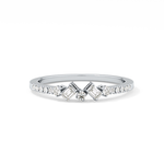 Multi Stones Wedding Band with 0.3 TCW Round and Emerald Cut Moissanite – Yellow, White, or Rose Gold