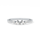 Multi Stones Wedding Band with 0.3 TCW Round and Emerald Cut Moissanite – Yellow, White, or Rose Gold