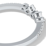 Multi Stones Wedding Band with 0.3 TCW Round and Emerald Cut Moissanite – Yellow, White, or Rose Gold
