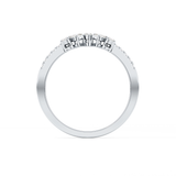 Multi Stones Wedding Band with 0.3 TCW Round and Emerald Cut Moissanite – Yellow, White, or Rose Gold