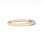 Semi Pave Wedding Band with 0.42 TCW Emerald Cut Moissanite – Yellow, White, or Rose Gold