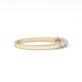 Semi Pave Wedding Band with 0.42 TCW Emerald Cut Moissanite – Yellow, White, or Rose Gold