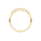 Semi Pave Wedding Band with 0.42 TCW Emerald Cut Moissanite – Yellow, White, or Rose Gold
