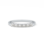 Semi Pave Wedding Band with 0.42 TCW Emerald Cut Moissanite – Yellow, White, or Rose Gold
