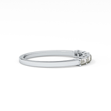 Semi Pave Wedding Band with 0.42 TCW Emerald Cut Moissanite – Yellow, White, or Rose Gold