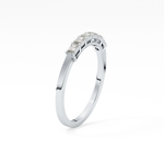 Semi Pave Wedding Band with 0.42 TCW Emerald Cut Moissanite – Yellow, White, or Rose Gold