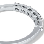 Semi Pave Wedding Band with 0.42 TCW Emerald Cut Moissanite – Yellow, White, or Rose Gold
