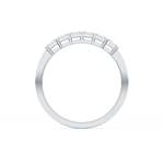 Semi Pave Wedding Band with 0.42 TCW Emerald Cut Moissanite – Yellow, White, or Rose Gold