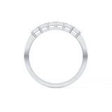 Semi Pave Wedding Band with 0.42 TCW Emerald Cut Moissanite – Yellow, White, or Rose Gold