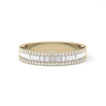 Channel Setting Wedding Band with 0.72 TCW Round & Baguette Cut Moissanite – Yellow, White, or Rose Gold