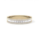 Channel Setting Wedding Band with 0.72 TCW Round & Baguette Cut Moissanite – Yellow, White, or Rose Gold