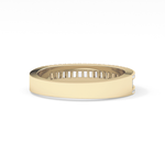 Channel Setting Wedding Band with 0.72 TCW Round & Baguette Cut Moissanite – Yellow, White, or Rose Gold