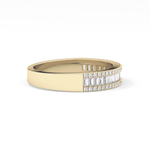 Channel Setting Wedding Band with 0.72 TCW Round & Baguette Cut Moissanite – Yellow, White, or Rose Gold