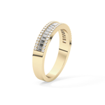 Channel Setting Wedding Band with 0.72 TCW Round & Baguette Cut Moissanite – Yellow, White, or Rose Gold