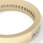 Channel Setting Wedding Band with 0.72 TCW Round & Baguette Cut Moissanite – Yellow, White, or Rose Gold