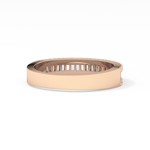 Channel Setting Wedding Band with 0.72 TCW Round & Baguette Cut Moissanite – Yellow, White, or Rose Gold