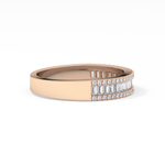 Channel Setting Wedding Band with 0.72 TCW Round & Baguette Cut Moissanite – Yellow, White, or Rose Gold