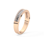 Channel Setting Wedding Band with 0.72 TCW Round & Baguette Cut Moissanite – Yellow, White, or Rose Gold
