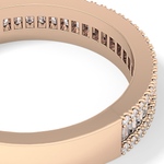 Channel Setting Wedding Band with 0.72 TCW Round & Baguette Cut Moissanite – Yellow, White, or Rose Gold