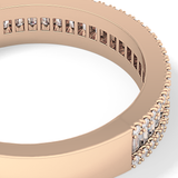 Channel Setting Wedding Band with 0.72 TCW Round & Baguette Cut Moissanite – Yellow, White, or Rose Gold