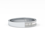 Channel Setting Wedding Band with 0.72 TCW Round & Baguette Cut Moissanite – Yellow, White, or Rose Gold
