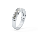 Channel Setting Wedding Band with 0.72 TCW Round & Baguette Cut Moissanite – Yellow, White, or Rose Gold