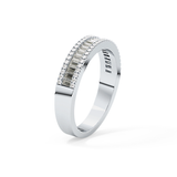Channel Setting Wedding Band with 0.72 TCW Round & Baguette Cut Moissanite – Yellow, White, or Rose Gold