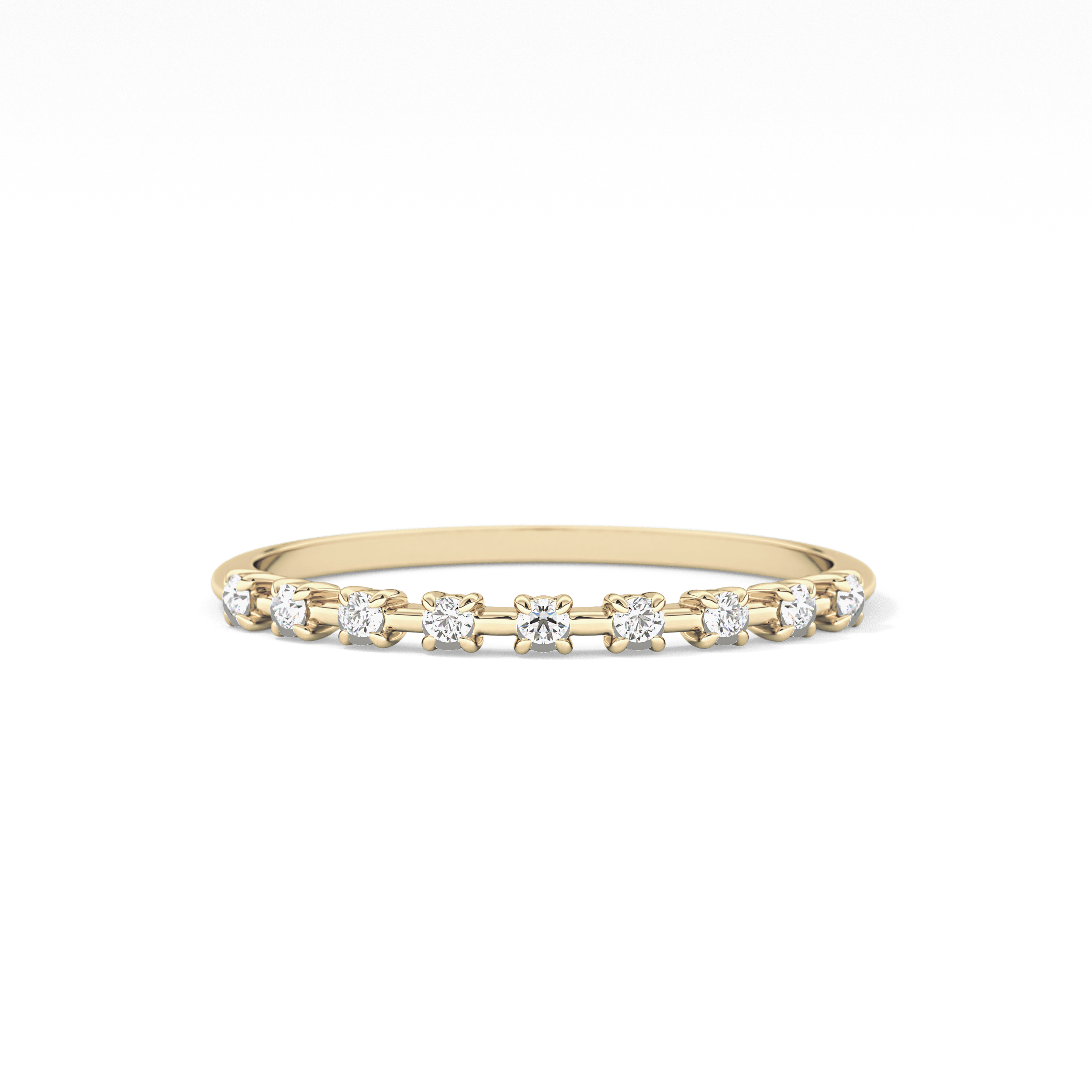 Half Eternity Wedding Band with 0.17 TCW Round Cut Moissanite – Yellow, White, or Rose Gold