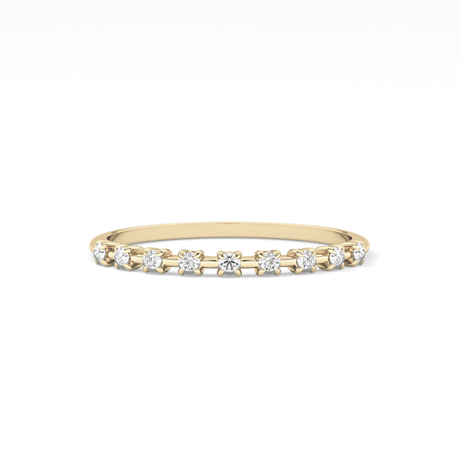 Half Eternity Wedding Band with 0.17 TCW Round Cut Moissanite – Yellow, White, or Rose Gold