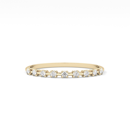 Half Eternity Wedding Band with 0.17 TCW Round Cut Moissanite – Yellow, White, or Rose Gold