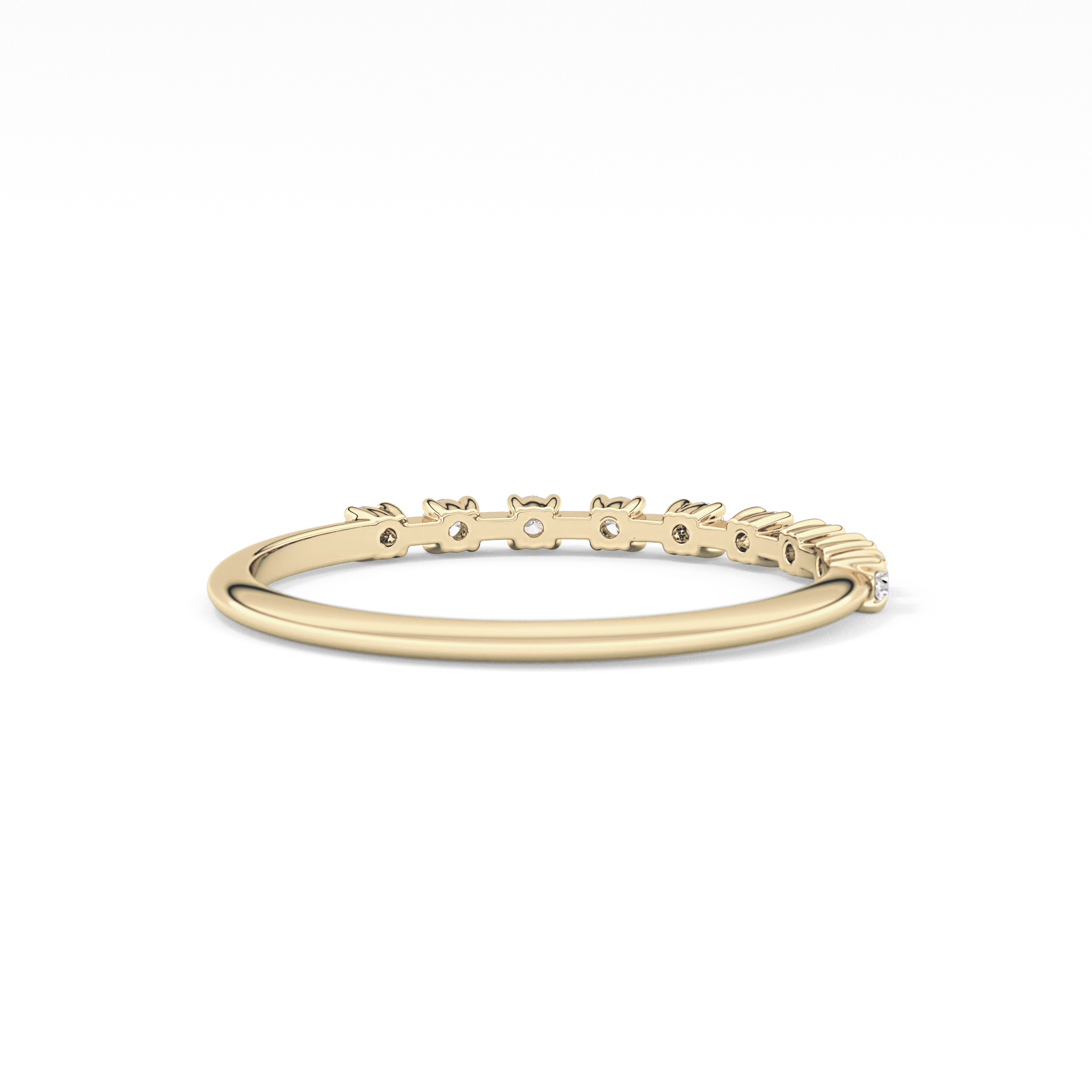 Half Eternity Wedding Band with 0.17 TCW Round Cut Moissanite – Yellow, White, or Rose Gold