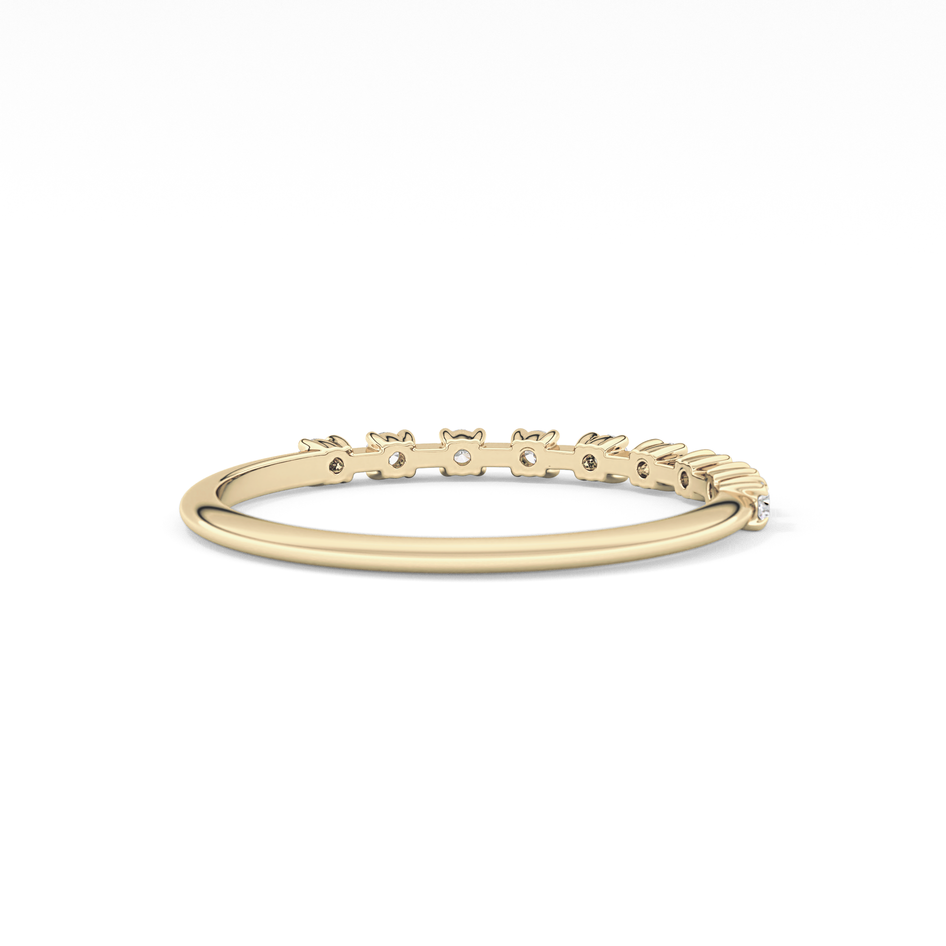 Half Eternity Wedding Band with 0.17 TCW Round Cut Moissanite – Yellow, White, or Rose Gold