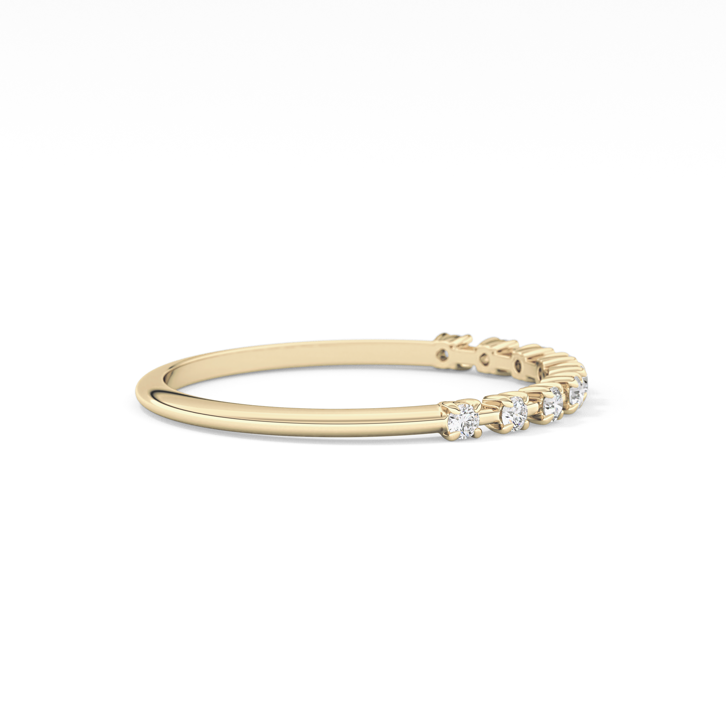 Half Eternity Wedding Band with 0.17 TCW Round Cut Moissanite – Yellow, White, or Rose Gold