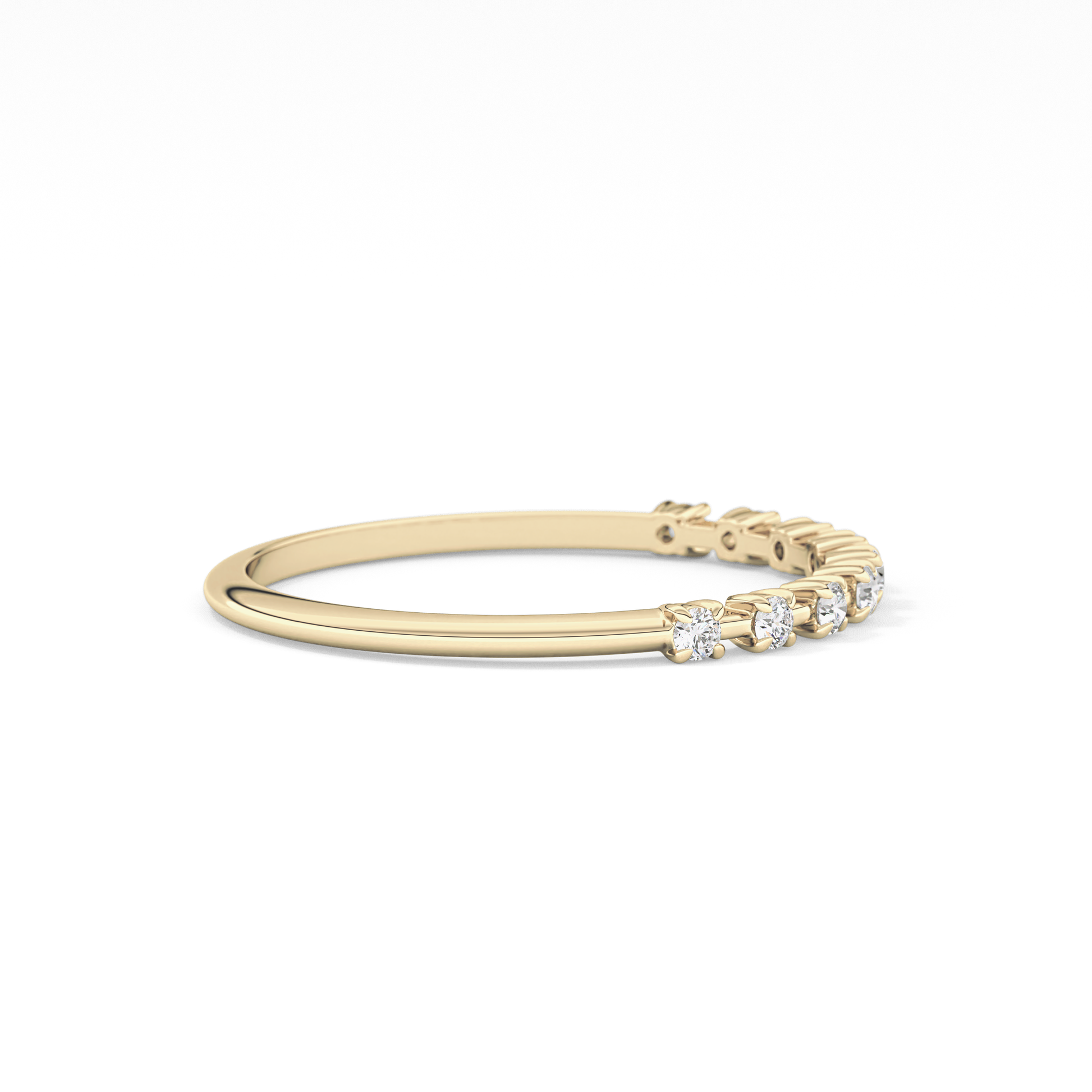 Half Eternity Wedding Band with 0.17 TCW Round Cut Moissanite – Yellow, White, or Rose Gold