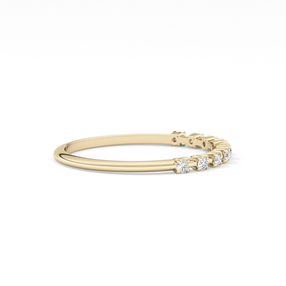 Half Eternity Wedding Band with 0.17 TCW Round Cut Moissanite – Yellow, White, or Rose Gold