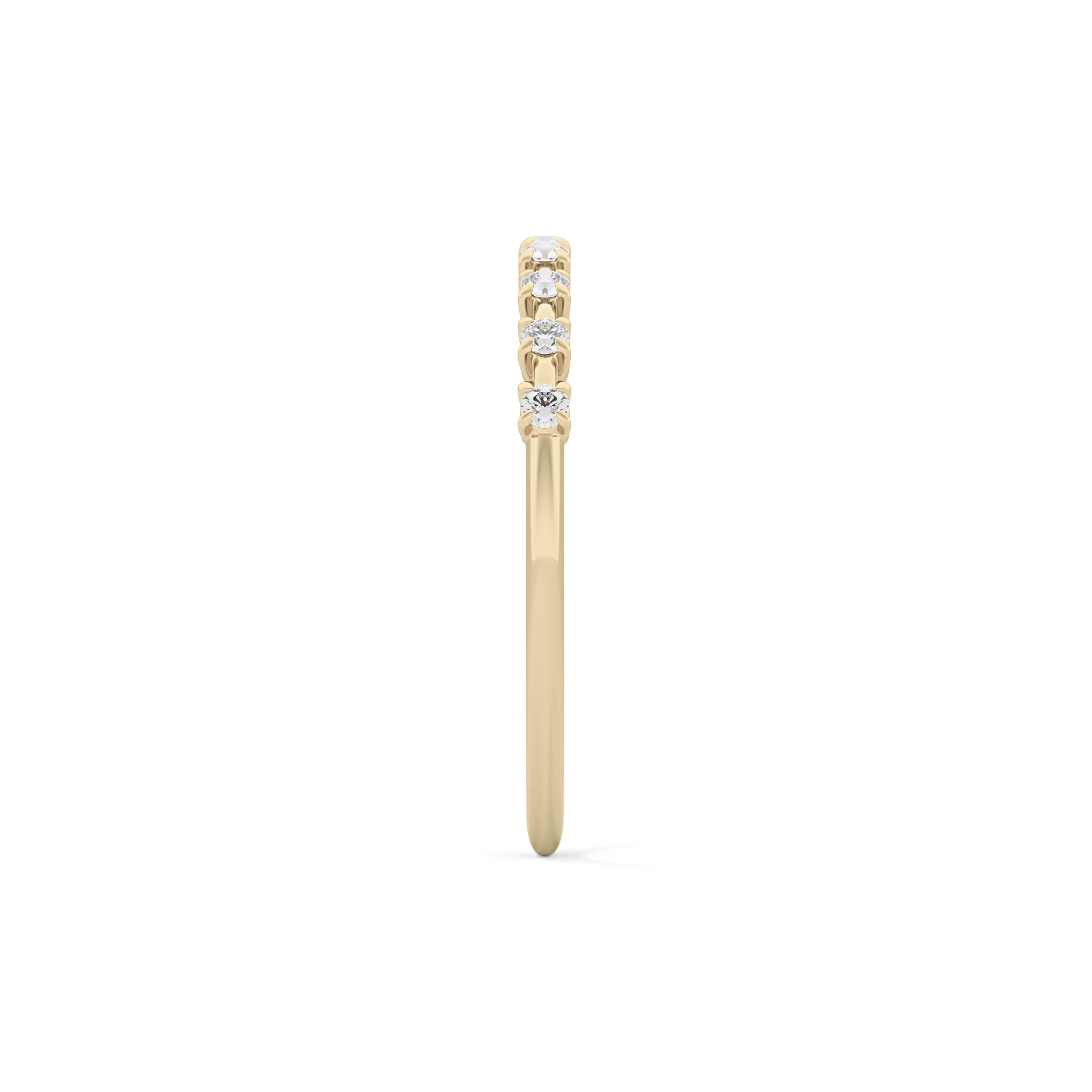 Half Eternity Wedding Band with 0.17 TCW Round Cut Moissanite – Yellow, White, or Rose Gold
