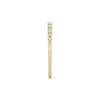 Half Eternity Wedding Band with 0.17 TCW Round Cut Moissanite – Yellow, White, or Rose Gold