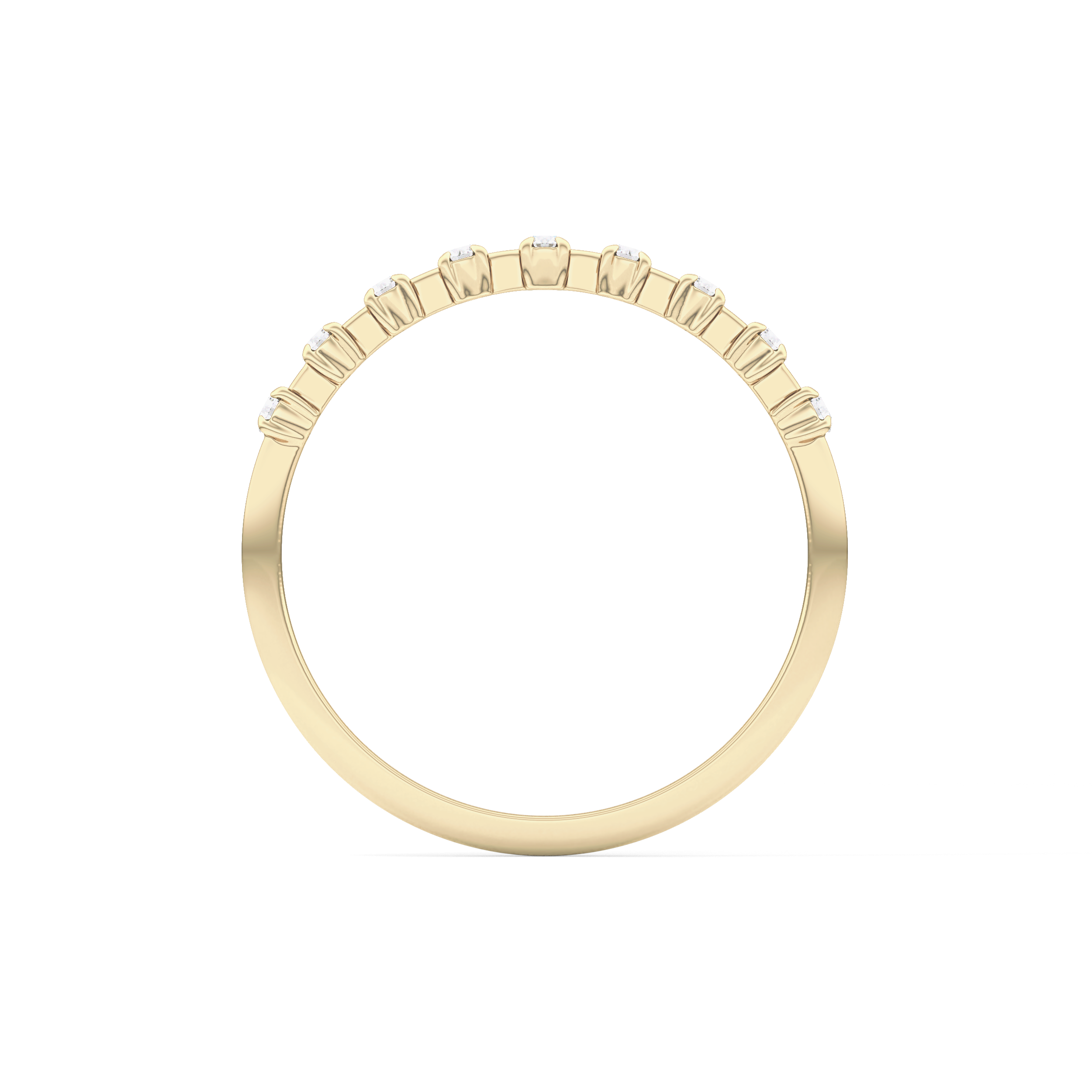 Half Eternity Wedding Band with 0.17 TCW Round Cut Moissanite – Yellow, White, or Rose Gold