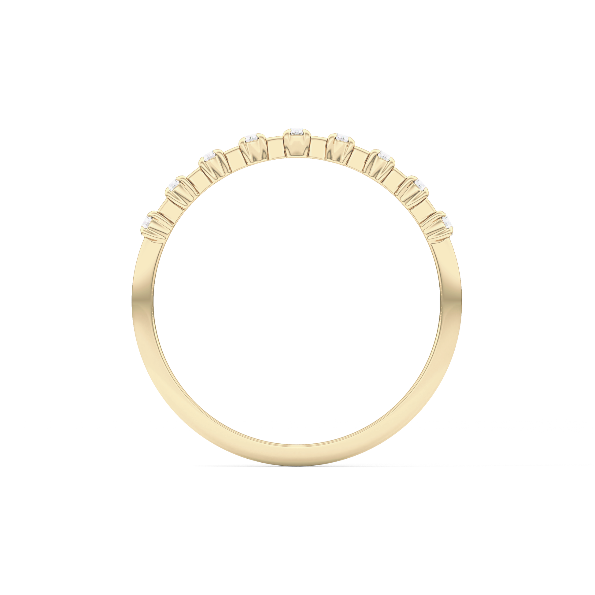 Half Eternity Wedding Band with 0.17 TCW Round Cut Moissanite – Yellow, White, or Rose Gold