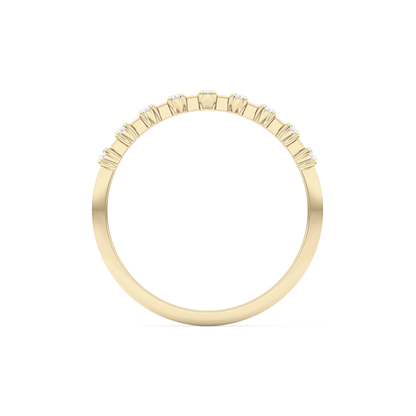 Half Eternity Wedding Band with 0.17 TCW Round Cut Moissanite – Yellow, White, or Rose Gold