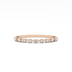 Half Eternity Wedding Band with 0.17 TCW Round Cut Moissanite – Yellow, White, or Rose Gold