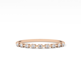 Half Eternity Wedding Band with 0.17 TCW Round Cut Moissanite – Yellow, White, or Rose Gold