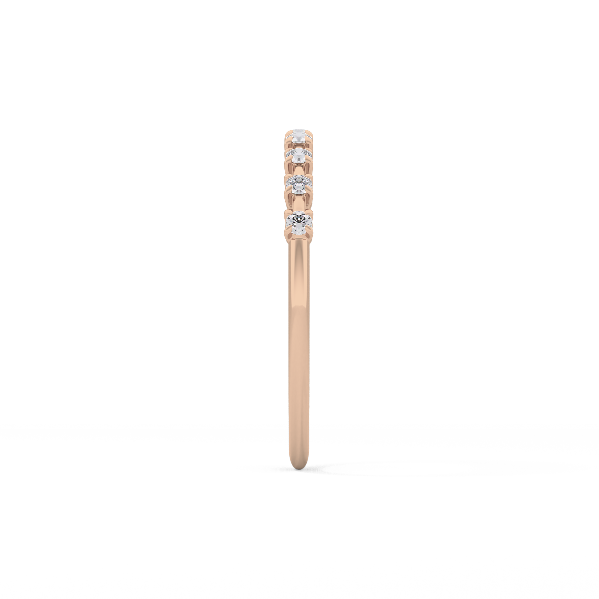 Half Eternity Wedding Band with 0.17 TCW Round Cut Moissanite – Yellow, White, or Rose Gold